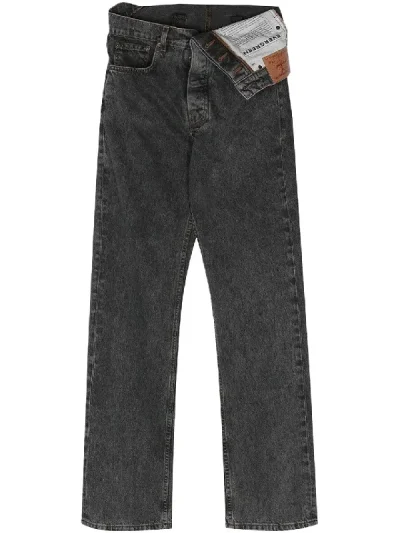 Y/Project Vintage Black Evergreen Asymmetric Waist Jeans
