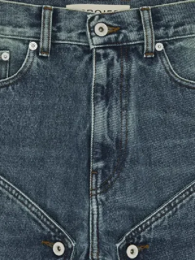 Y/Project Vintage Blue Evergreen Snap Off Jeans Close