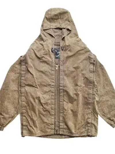 Y/Project Washed Khaki Velcro Cargo Jacket Front