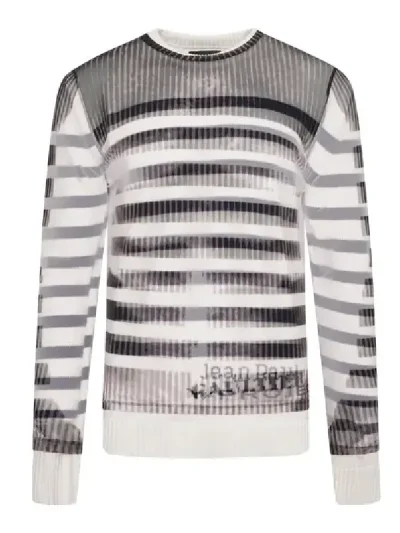 Y/Project White/Black Mariniere Mesh Cover Sweater